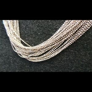 STERLING SILVER MULTI STRAND ITALIAN BEAD NECKLACE